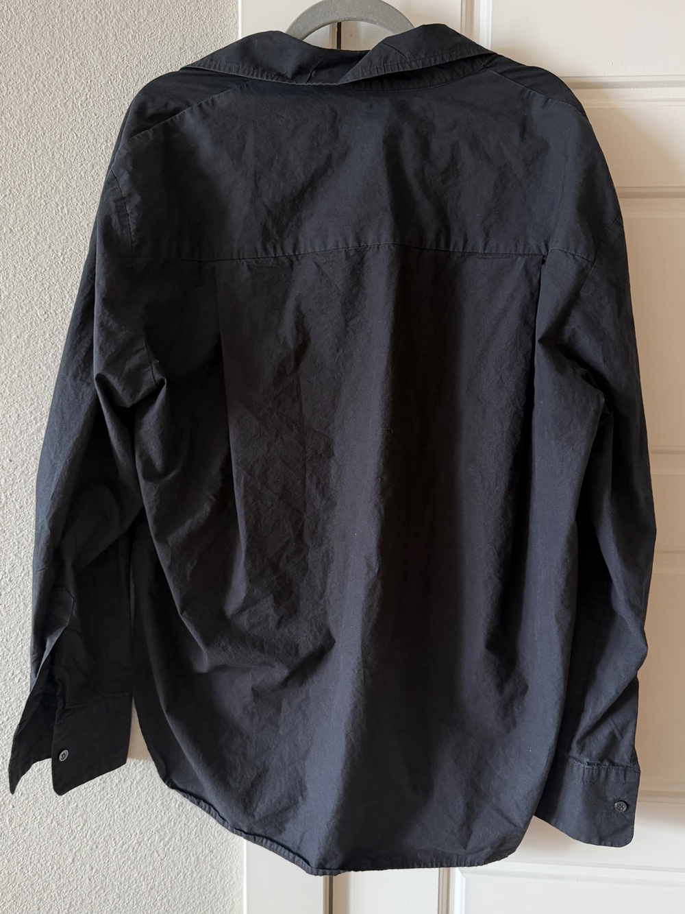 The Frankie Shop Oversized Long Sleeve Lui Button Down Lightweight Black Large - Picture 8 of 13